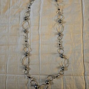 Lia Sophia Silver Necklace with Black Details
